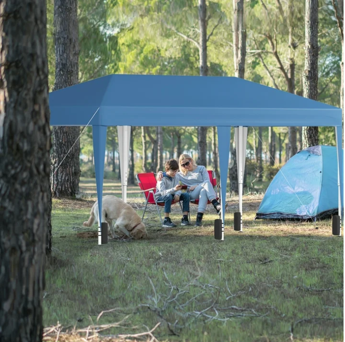 SUGIFT 10x20ft Pop Up Canopy Tent Easy Setup Outdoor Canopy for Outdoor Events, Party, Wedding Blue