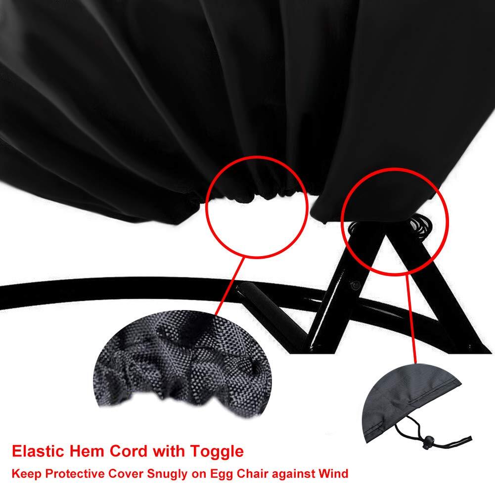 SUGIFT Egg Chair Cover Waterproof Swing Chair Cover with Zipper Patio Hanging Chair Cover 75 x 45 inches