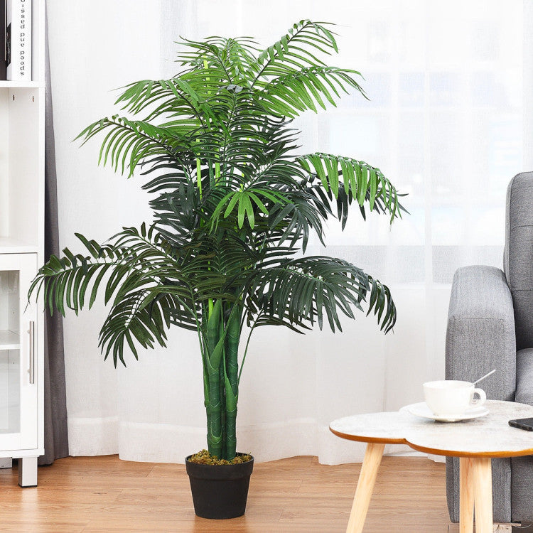 SUGIFT 3.5 Feet Artificial Areca Palm Decorative Silk Tree with Basket