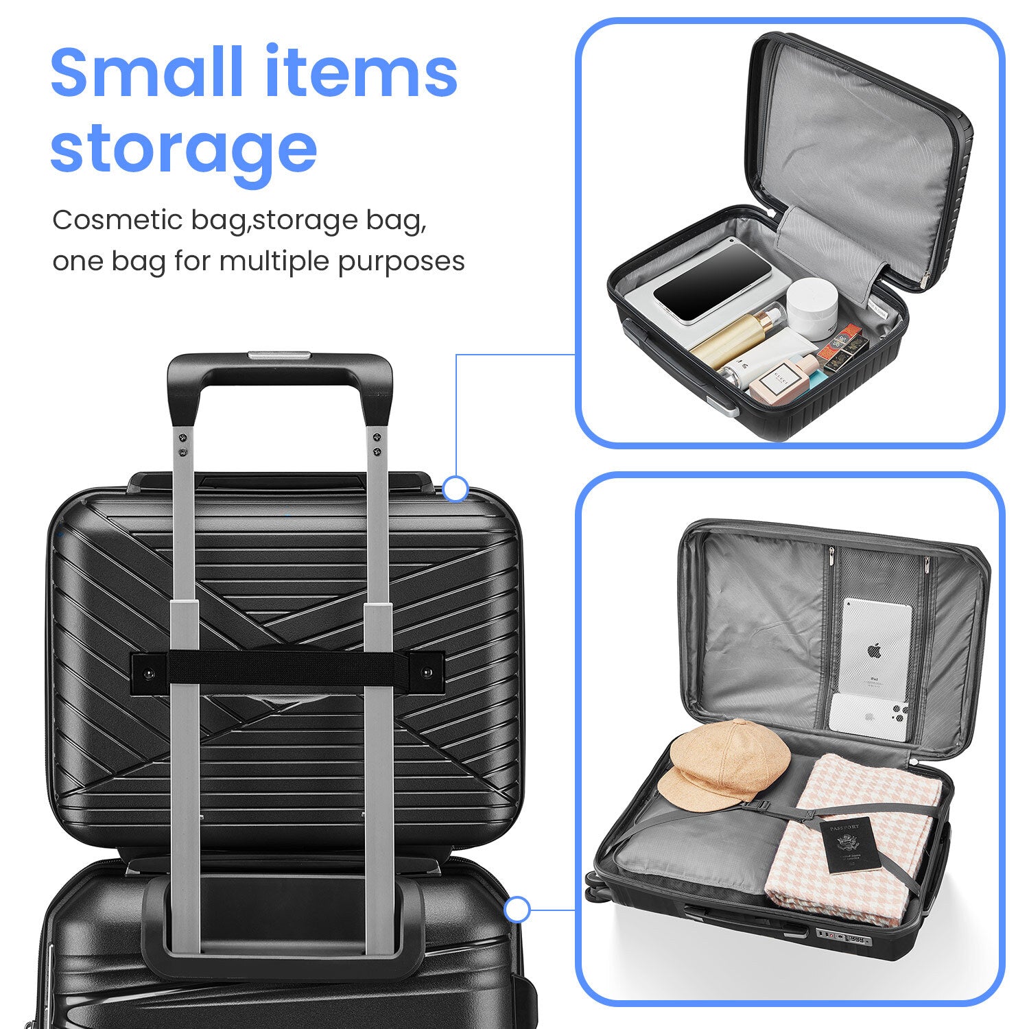 SUGIFT Luggage 4 Piece Sets(14/20/24/28), Hard Shell Lightweight TSA Lock Carry on Expandable Suitcase with Spinner Wheels Travel Set for Men Women