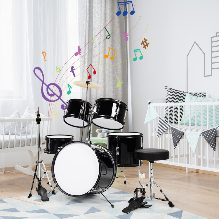 SUGIFT 16 Inch 5 Pieces Complete Kids Junior Drum Set Children Beginner Kit