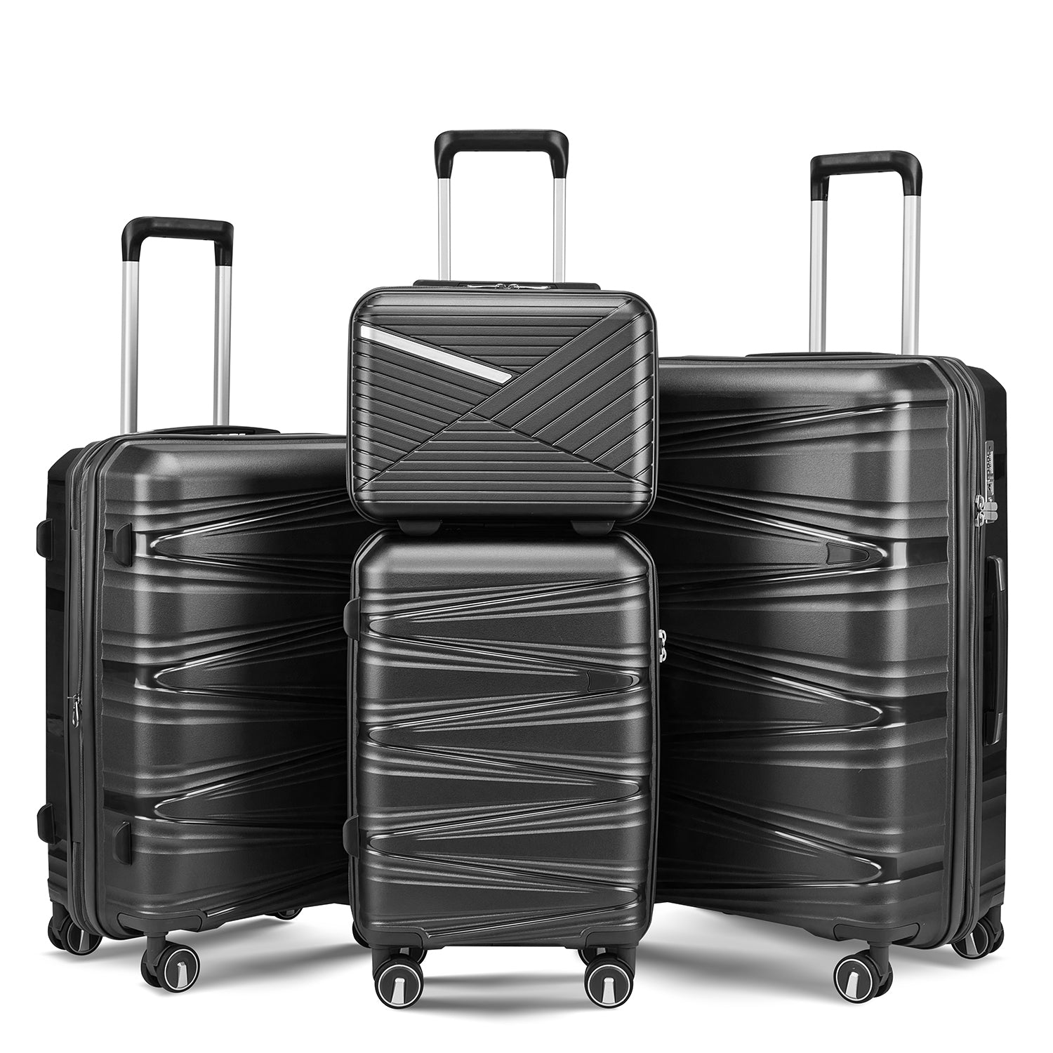 SUGIFT Luggage 4 Piece Sets(14/20/24/28), Hard Shell Lightweight TSA Lock Carry on Expandable Suitcase with Spinner Wheels Travel Set for Men Women
