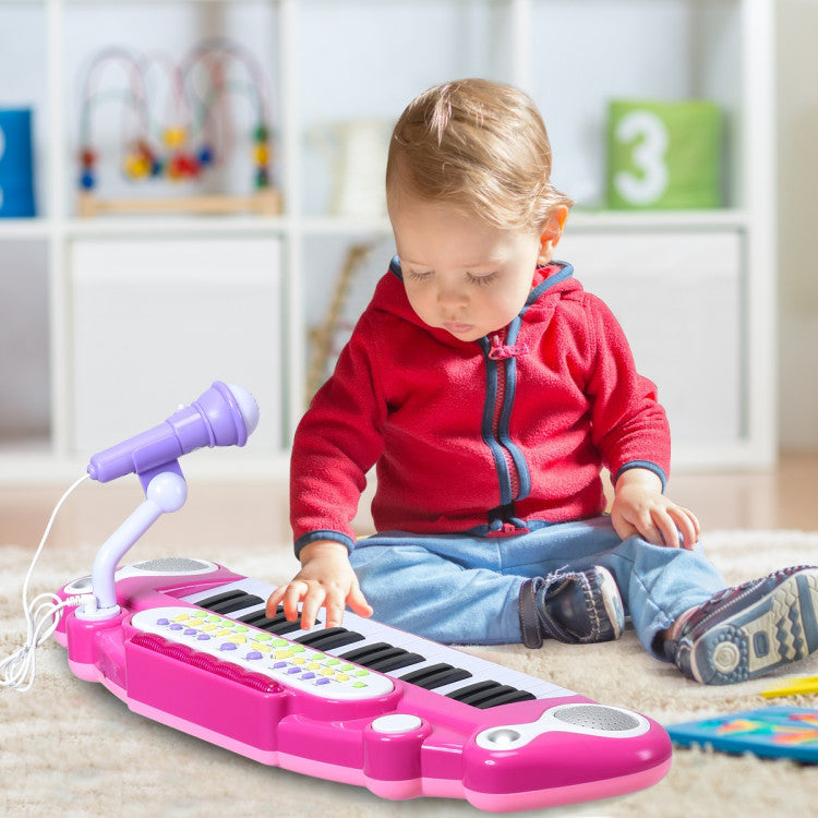 SUGIFT 37 Key Electronic Keyboard Kids Toy Piano Included Microphone and Stool