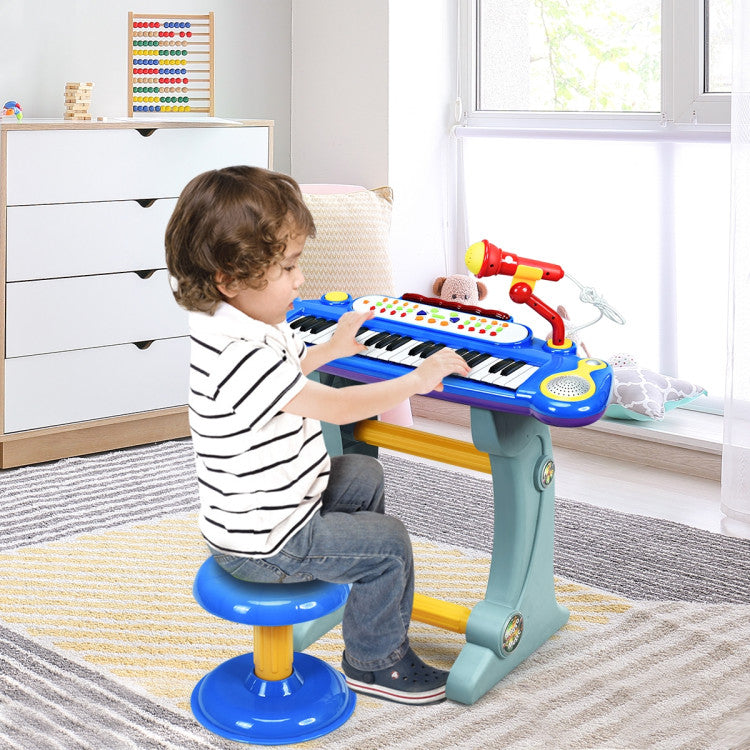 SUGIFT 37 Key Electronic Keyboard Kids Toy Piano Included Microphone and Stool