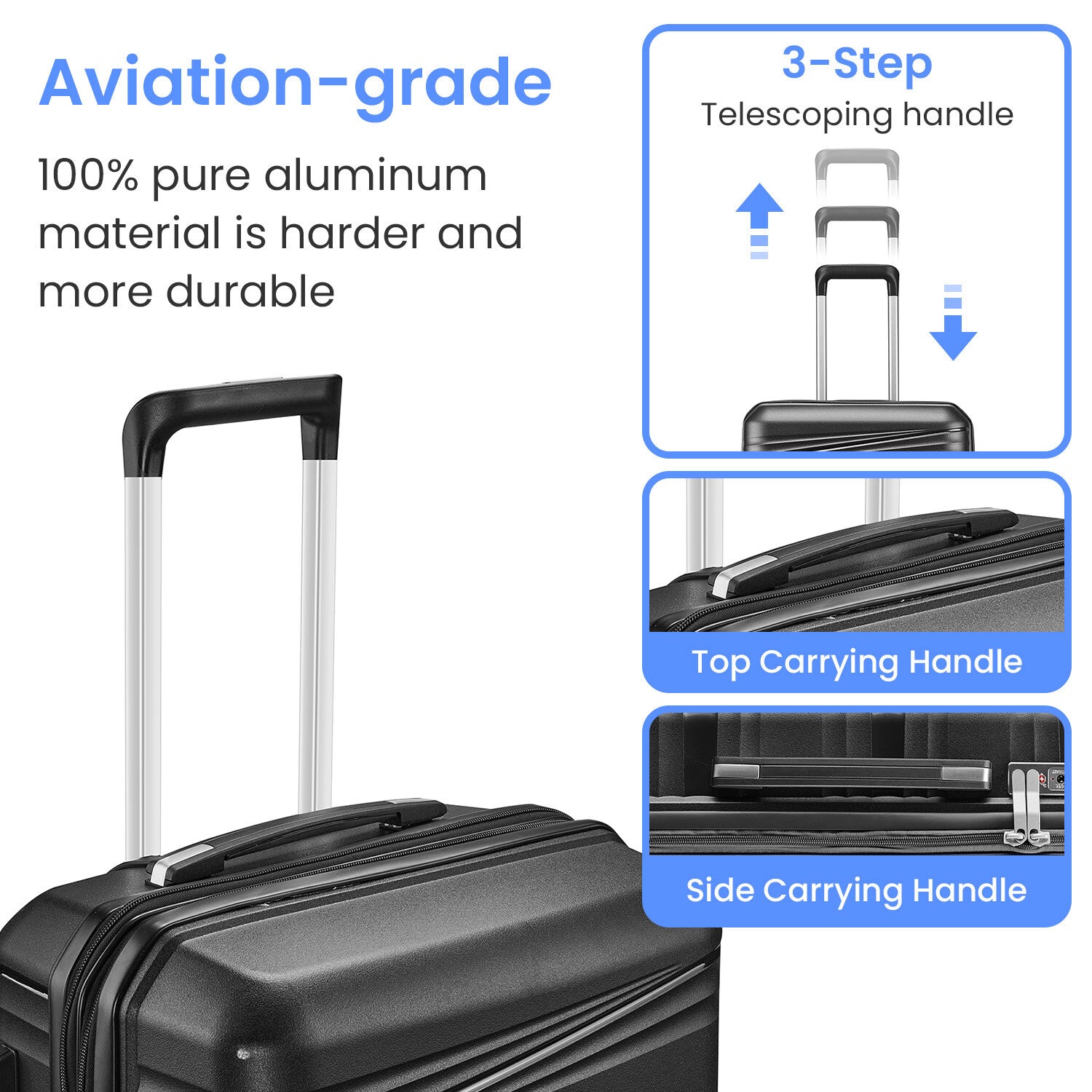 SUGIFT Luggage 4 Piece Sets(14/20/24/28), Hard Shell Lightweight TSA Lock Carry on Expandable Suitcase with Spinner Wheels Travel Set for Men Women
