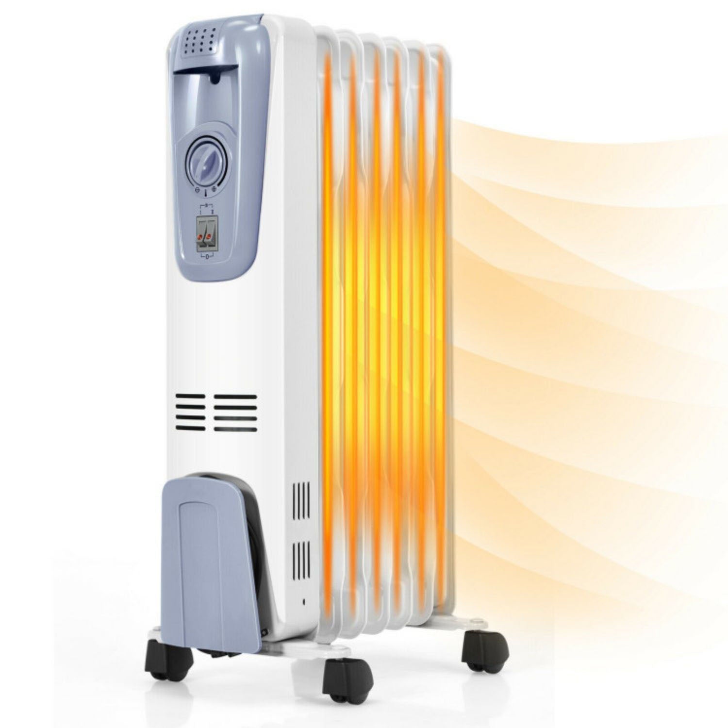 SUGIFT 1500W Oil Filled Radiator with Thermostat and 4 Bottom Wheels