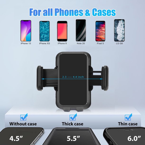 SUGIFT Long Arm Car Phone Holder Car Windshield Dashboard Suction Cup 360 Degree Car Mount Black