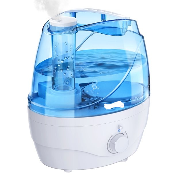 2.2L Cool Mist Humidifiers, 28dB Whisper-Quiet Humidifiers for Bedroom, Easy to Clean & Control Air Humidifier, Auto Shut-Off, 24H Work Time, Blue