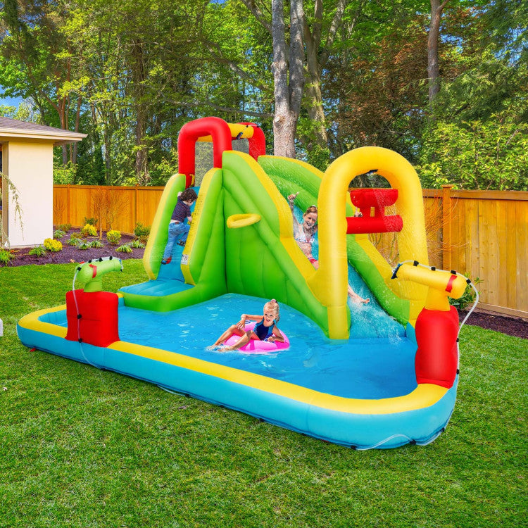 Multi-Color Inflatable Water Slide Outdoor Kids Water Park Play Center without Blower