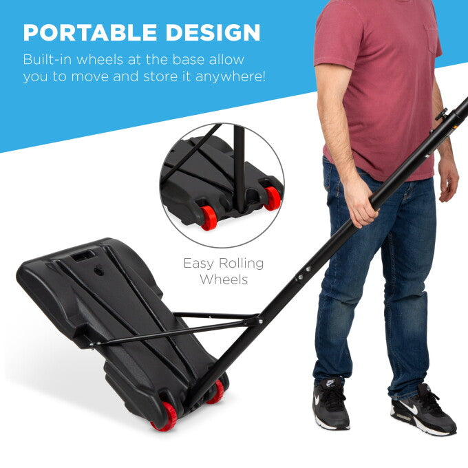 29 in. Kids Portable Adjustable Basketball Goals Basketball Hoop Stand in Black