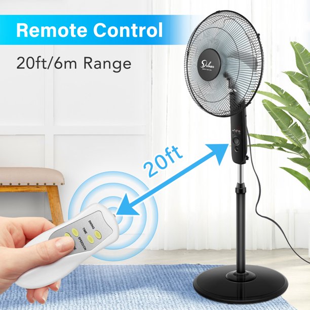 SUGIFT Pedestal Fans 16¡å Adjustable 3 Speed Stand Fan Oscillating Fans with Remote Control Floor Fans