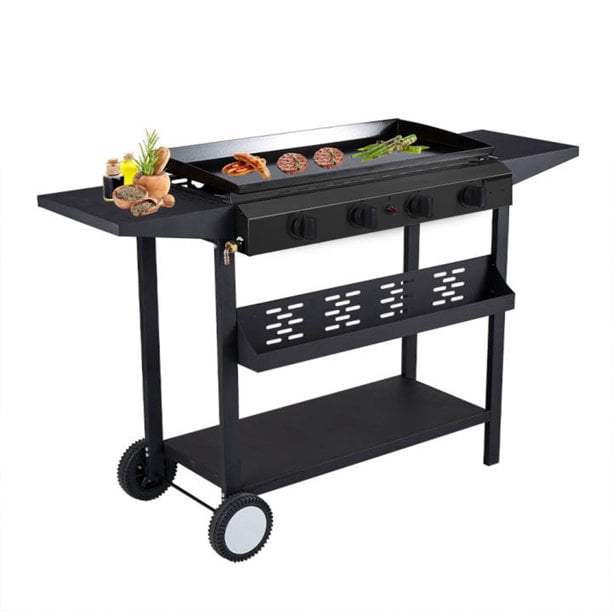 SUGIFT 4-Burner 30inch Griddle Propane Gas Grill, Black