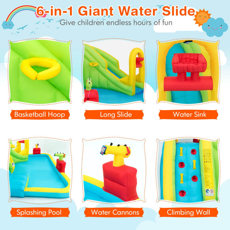 Multi-Color Inflatable Water Slide Outdoor Kids Water Park Play Center without Blower