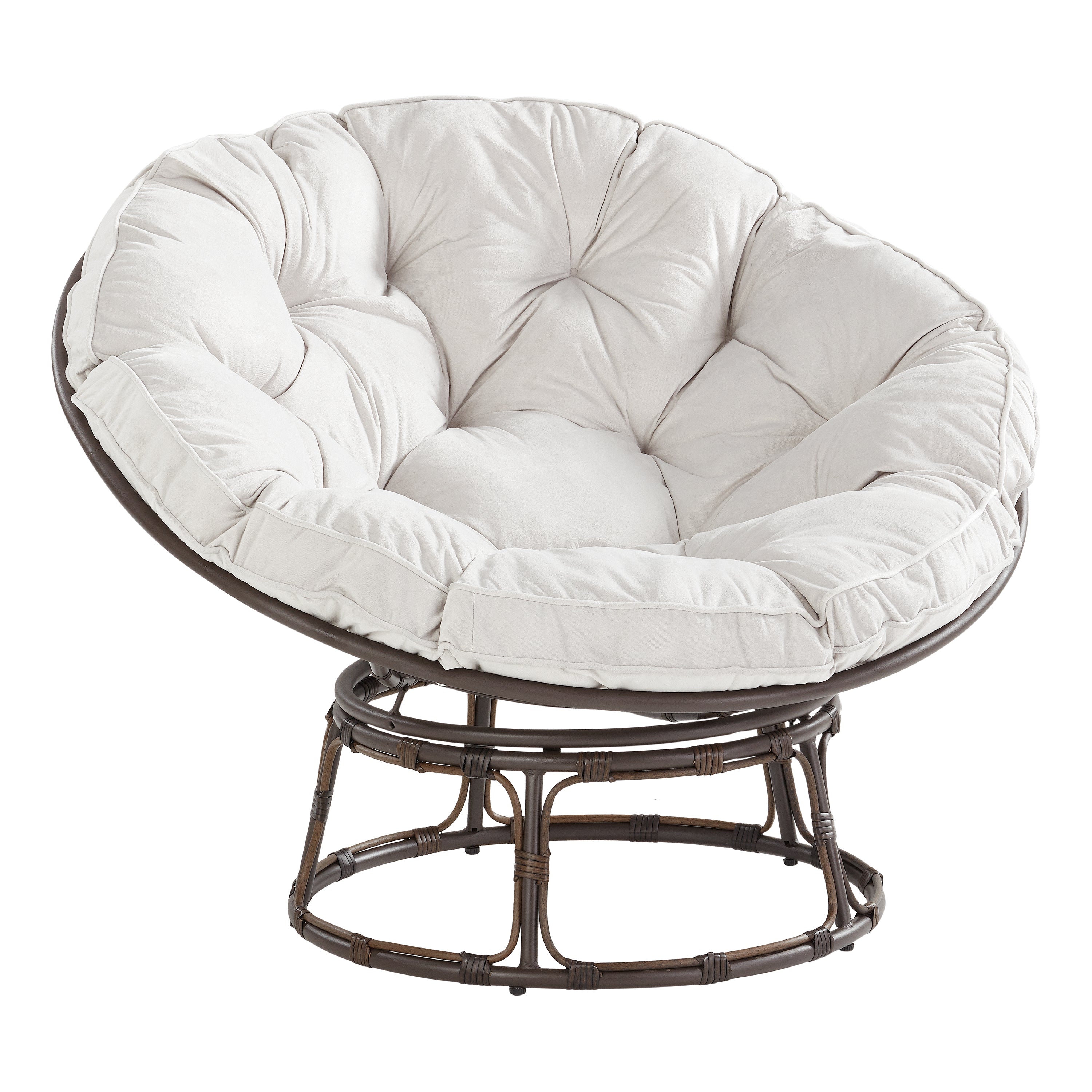 SUGIFT & Gardens Papasan Chair with Fabric Cushion, Pumice Gray