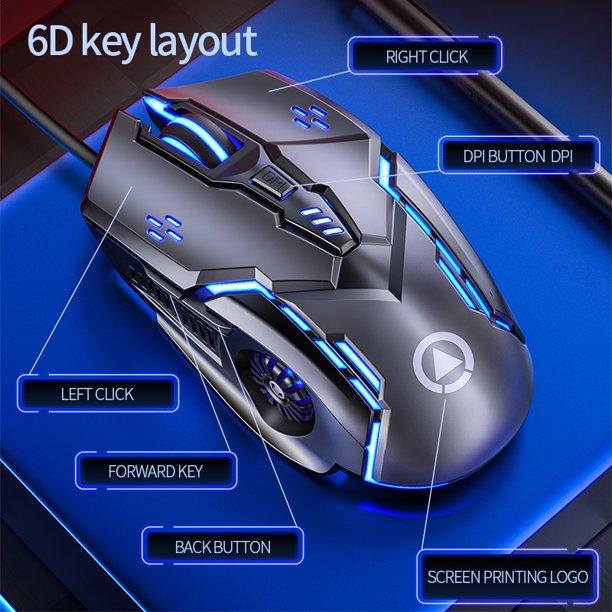 Gaming Mouse Wired USB Optical Computer Mice with RGB Backlit
