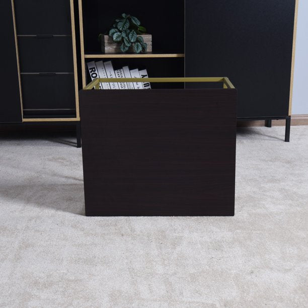 SUGIFT Coffee Table with MDF Top, Nesting Table End Desk with Metal Legs Dark Gray 17.71 x 20.87 x 15.35 inch