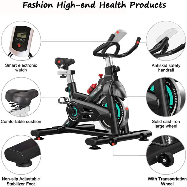 SUGIFT Exercise Bike Cardio Stationary Bike with LCD Display and Bottle Cage