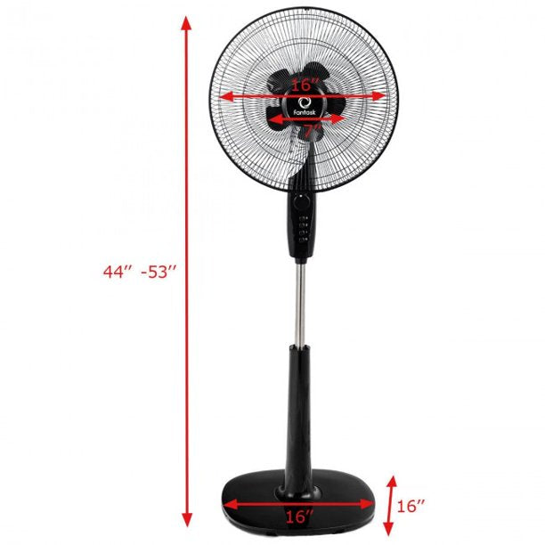 SUGIFT Stand Fan 16 Inch 3 Speed Double Blades Oscillating Pedestal Fan