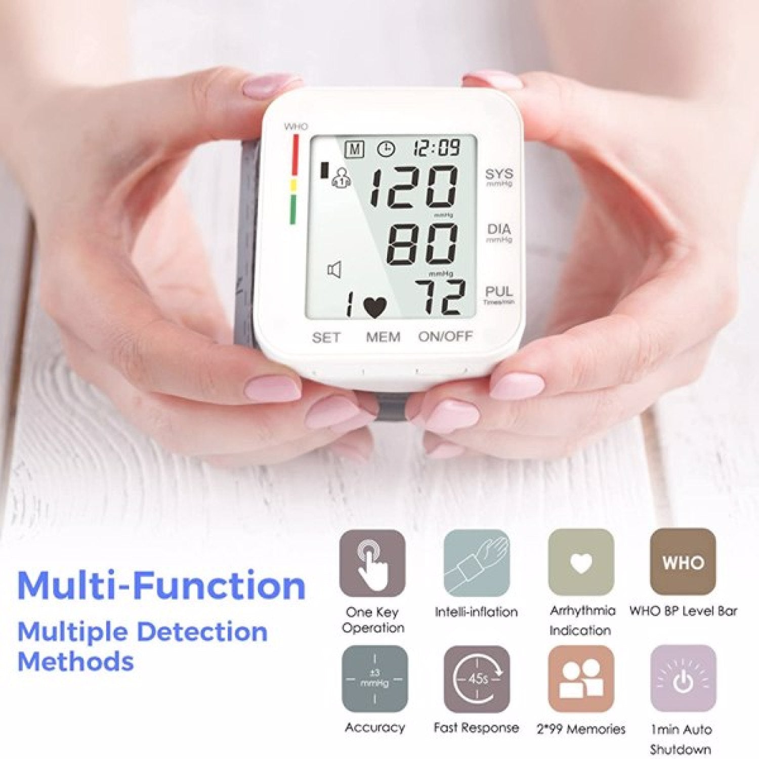 SUGIFT Blood Pressure Monitor with Automatic Monitors & LCD Display