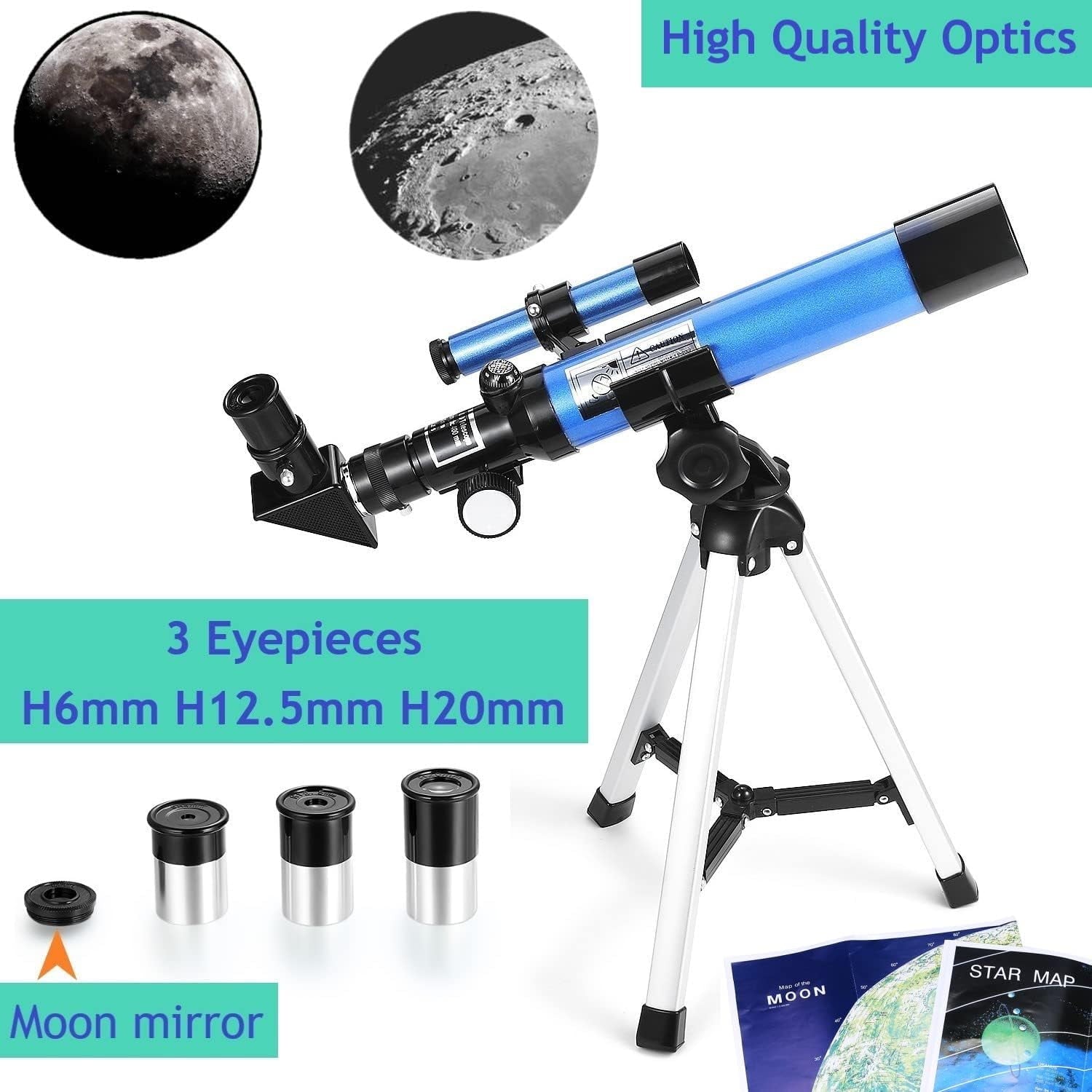 SUGIFT 400x40mm with Tripod & Finder Scope, Portable Telescope