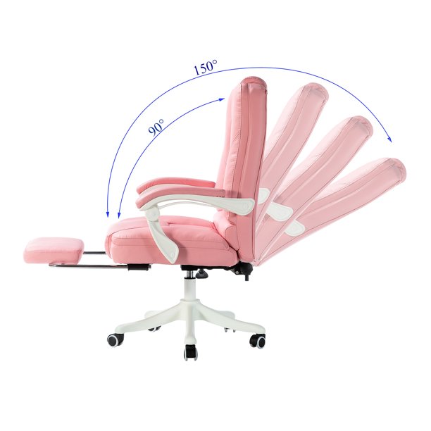 SUGIFT Gaming Chair with Adjustable Height And Tilt Angle Pink