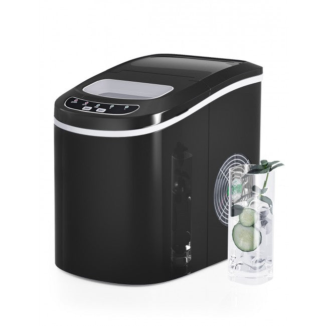 SUGIFT Rapid Portable Automatic Electric Countertop Ice Maker,6 Colors Compact Top Load 26.5 Lbs,Black
