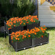 16 in. x 16 in. x 17.5 in. Plastic Elevated Flower Vegetable Herb Grow Planter Box in Brown (Set of 4)