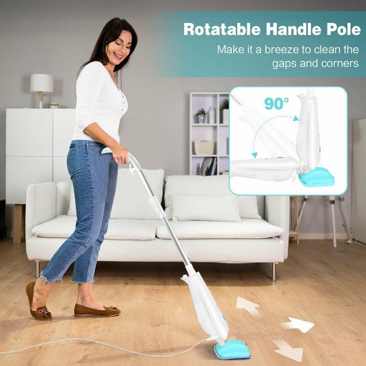 SUGIFT 1100 W Electric Steam Mop with Water Tank for Carpet Turquoise
