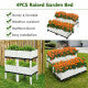 16 in. x 16 in. x 17.5 in. Plastic Elevated Flower Vegetable Herb Grow Planter Box in White (Set of 4)