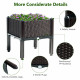 16 in. x 16 in. x 17.5 in. Plastic Elevated Flower Vegetable Herb Grow Planter Box in Brown (Set of 4)