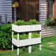16 in. x 16 in. x 17.5 in. Plastic Elevated Flower Vegetable Herb Grow Planter Box in White (Set of 4)