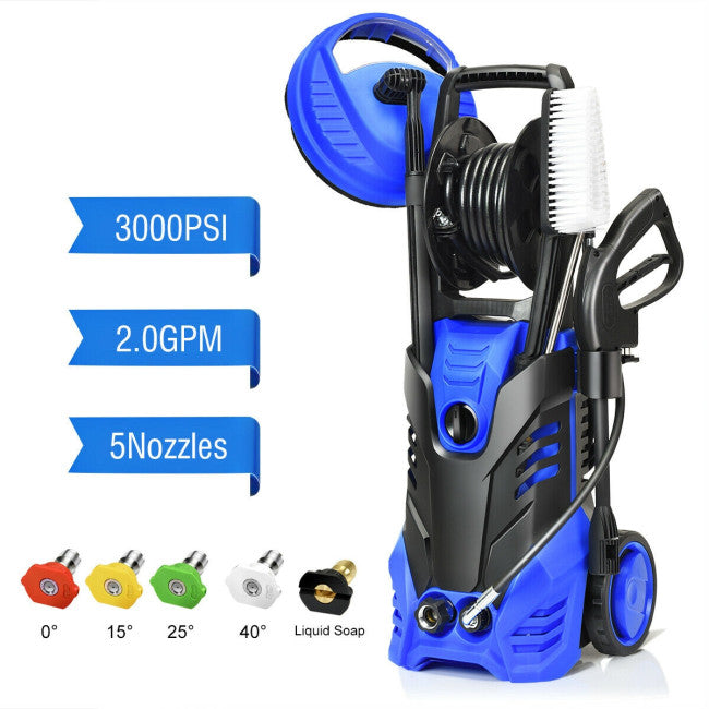 SUGIFT Electric Portable High Pressure Washer with 5 Nozzles,3000PSI  Washer Cleans Cars/Fences/Patios
