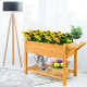 8 Grids Wood Elevated Garden Planter Box Kit with Folding Tabletop (1-Pack)