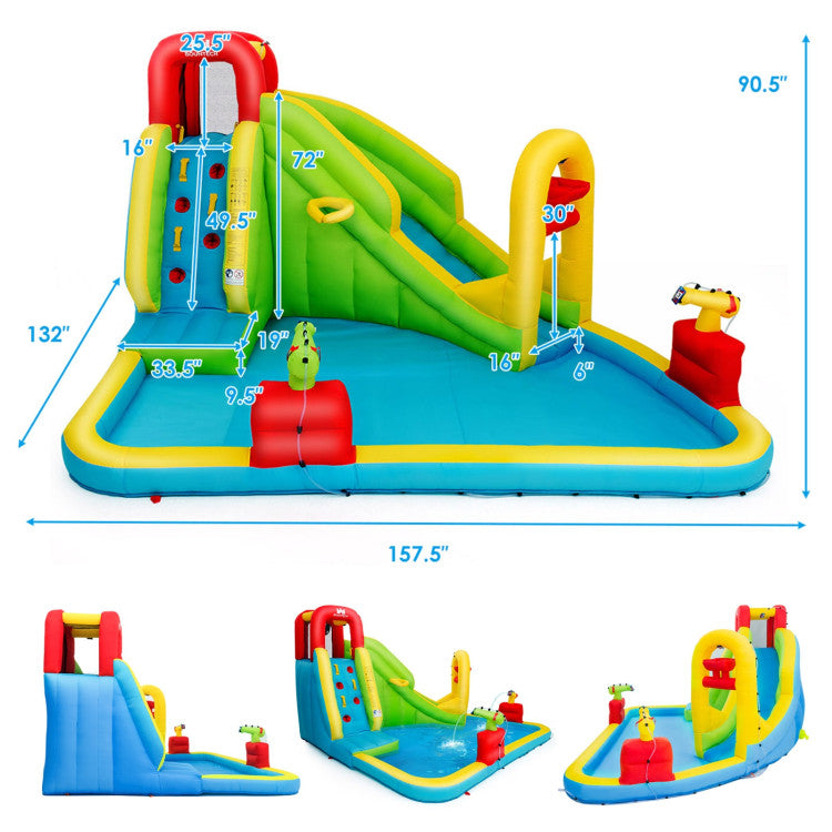 Multi-Color Inflatable Water Slide Outdoor Kids Water Park Play Center without Blower