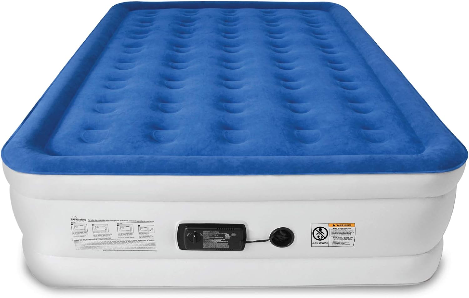 Luxury Air Mattress with ComfortCoil Technology and Built in High Capacity Pump for Home and Camping Double Height Adjustable Inflatable Blow Up  Portable  Queen Size