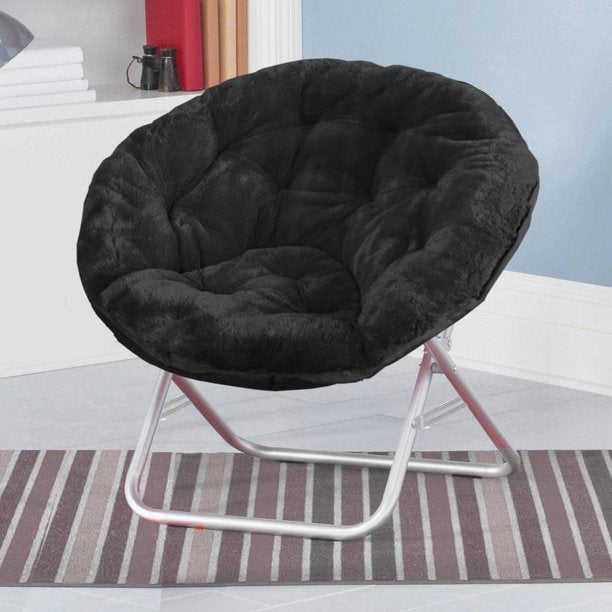 SUGIFT Faux Fur Saucer Chair, Multiple Colors