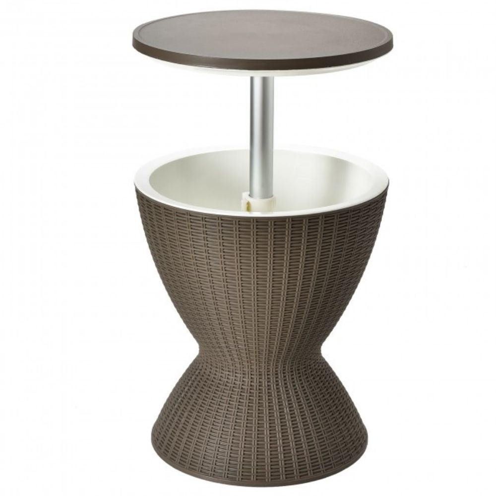 3-in-1 8 Gal. Patio Ice Cooler Bucket Cool Bar Side Table with Adjust Ice Bucket