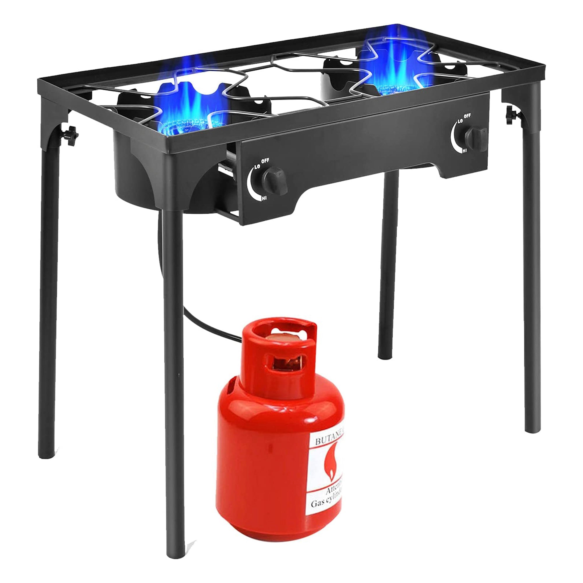 150000 BTU Double Burner Gas Propane Cooker Outdoor Stove BBQ Grill