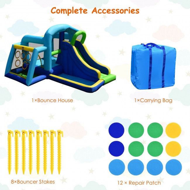 SUGIFT 5 In 1 Inflatable Bounce House,Kids Slide Castle without  Blower