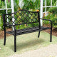 50 in. 2-Person Black Metal Outdoor Bench