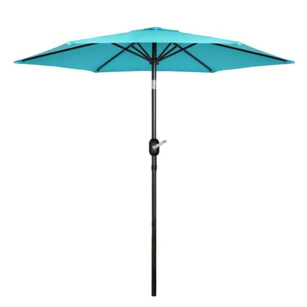 7.5 ft. Metal Outdoor Market Crank and Tilt Patio Umbrella in Turquoise