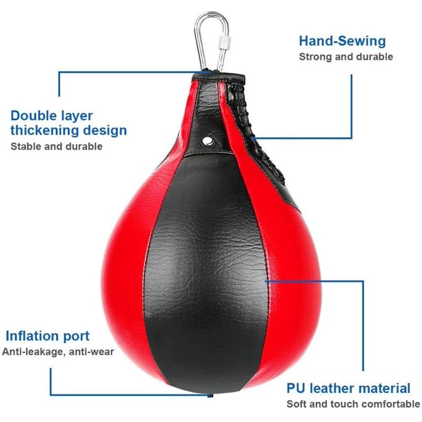 SKONYON Boxing Speed Bag PU Leather Swivel Speed Bags for Boxing£¬Heavy Duty Hanging Punching Bag