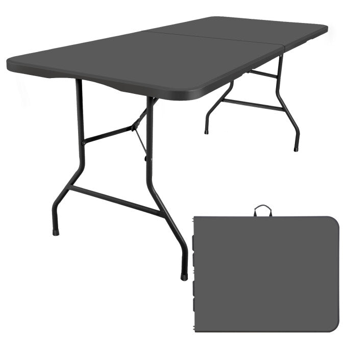Folding Table 6ft Portable Heavy Duty Plastic Foldable Table Plastic Dining Table Indoor Outdoor for Camping, Picnic and Party, White