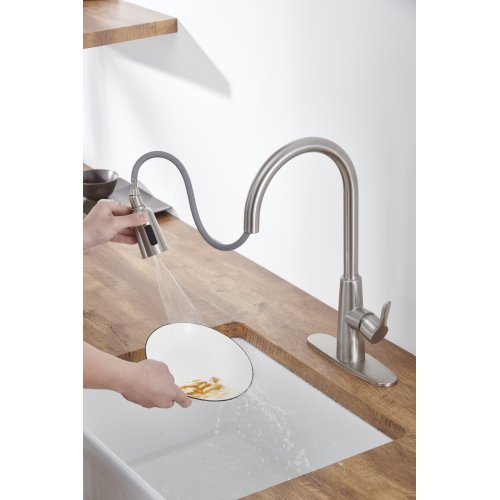 SUGIFT Kitchen Sink Faucet with Pull Out Sprayer Brushed Nickle