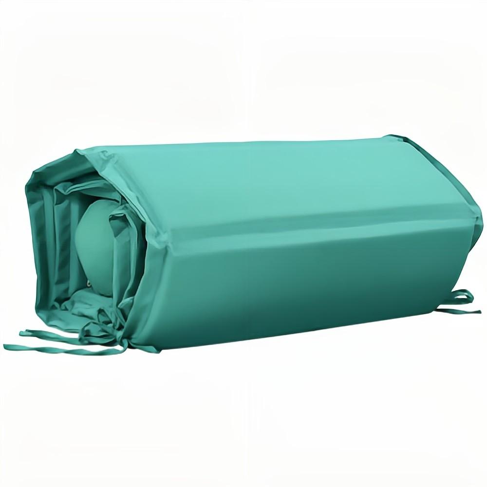 Black Wicker Outdoor Patio Sun Foldable Chaise Lounger with Turquoise Removable Cushion and Pillow