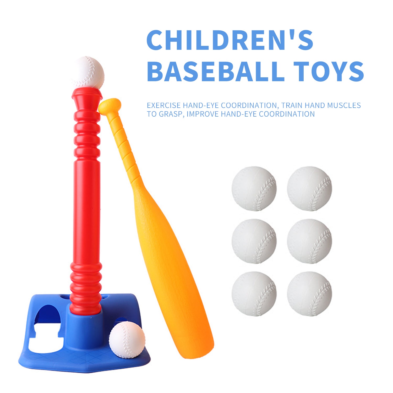 SUGIFT Children's Baseball Toy Set with 8 Toy Balls, Suitable for Children over 2 Years Old