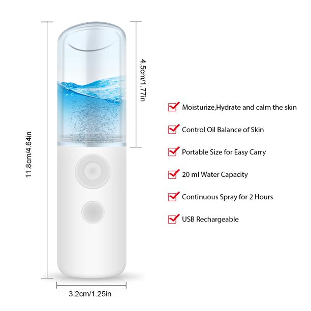 SUGIFT Portable Mini Face Mist Handy Sprayer Automatic Eyelash Extensions Cool Facial Steamer