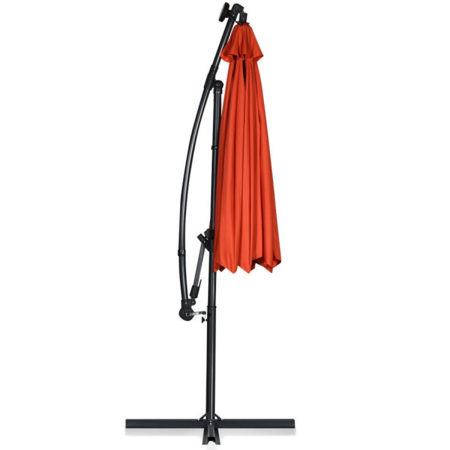 SUGIFT 360¡ãRotation Solar Powered LED Offset Umbrella without Weight Base, Orange