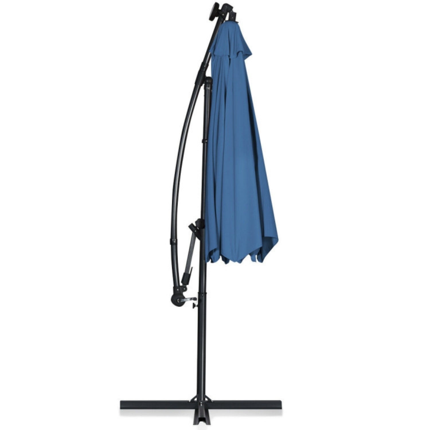 SUGIFT 360¡ãRotation Solar Powered LED Offset Umbrella without Weight Base, Blue