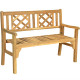 2-Person Wood Outdoor Patio Foldable Bench